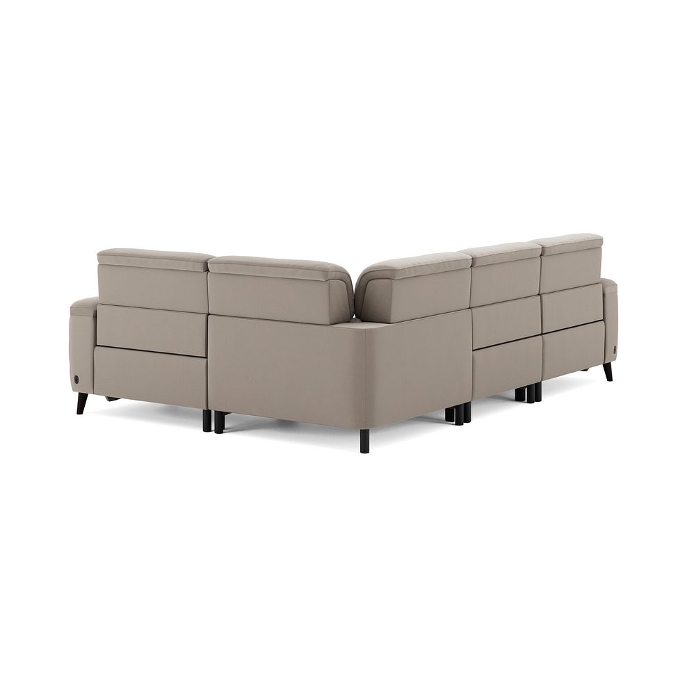Cassius Left hand Corner Electric Recliner Sofa with Adjustable Power Headrests in Bella Latte Fabric 6