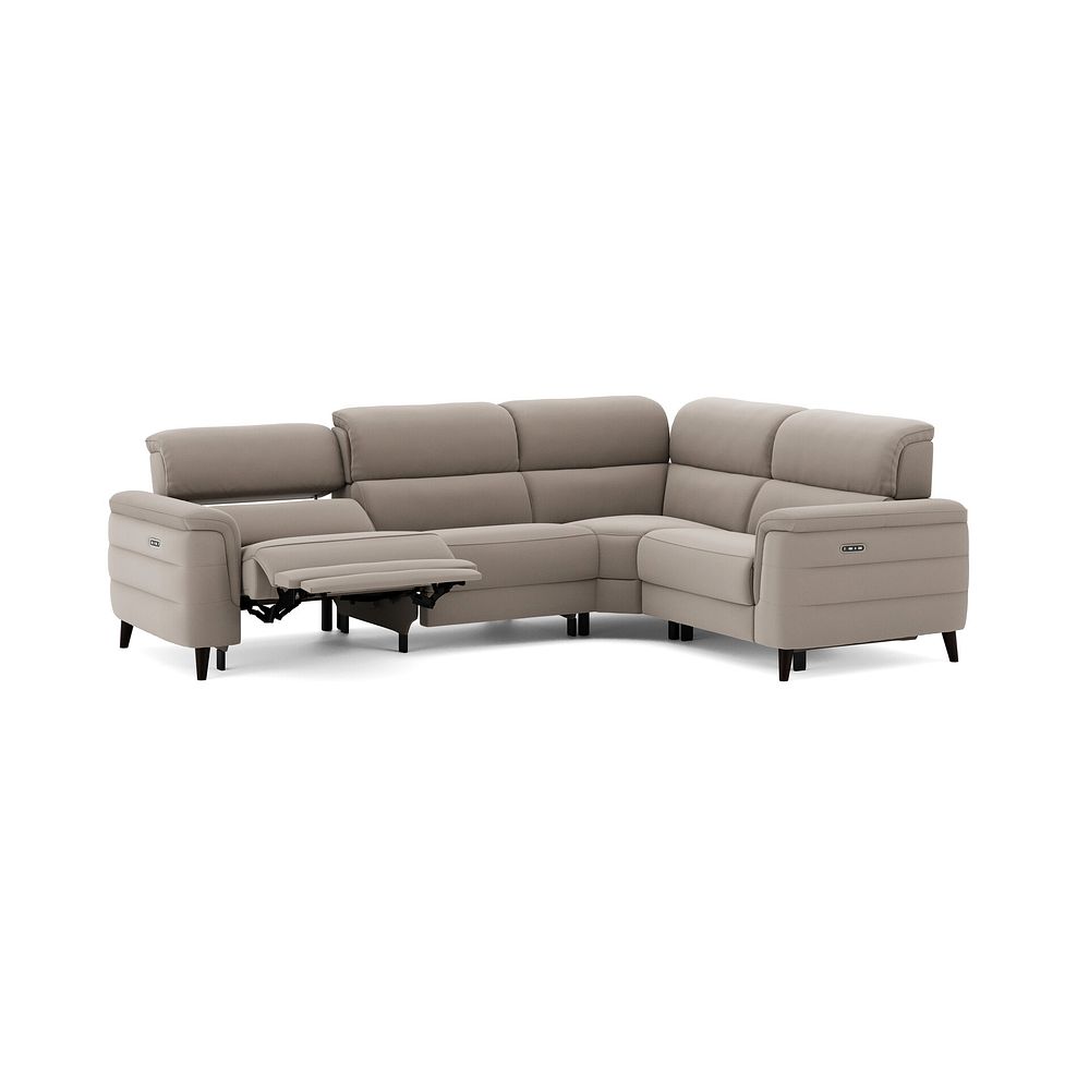 Cassius Left hand Corner Electric Recliner Sofa with Adjustable Power Headrests in Bella Latte Fabric 3