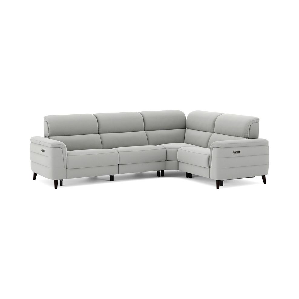 Cassius Left hand Corner Electric Recliner Sofa with Adjustable Power Headrests in Bella Lead Grey Fabric 1
