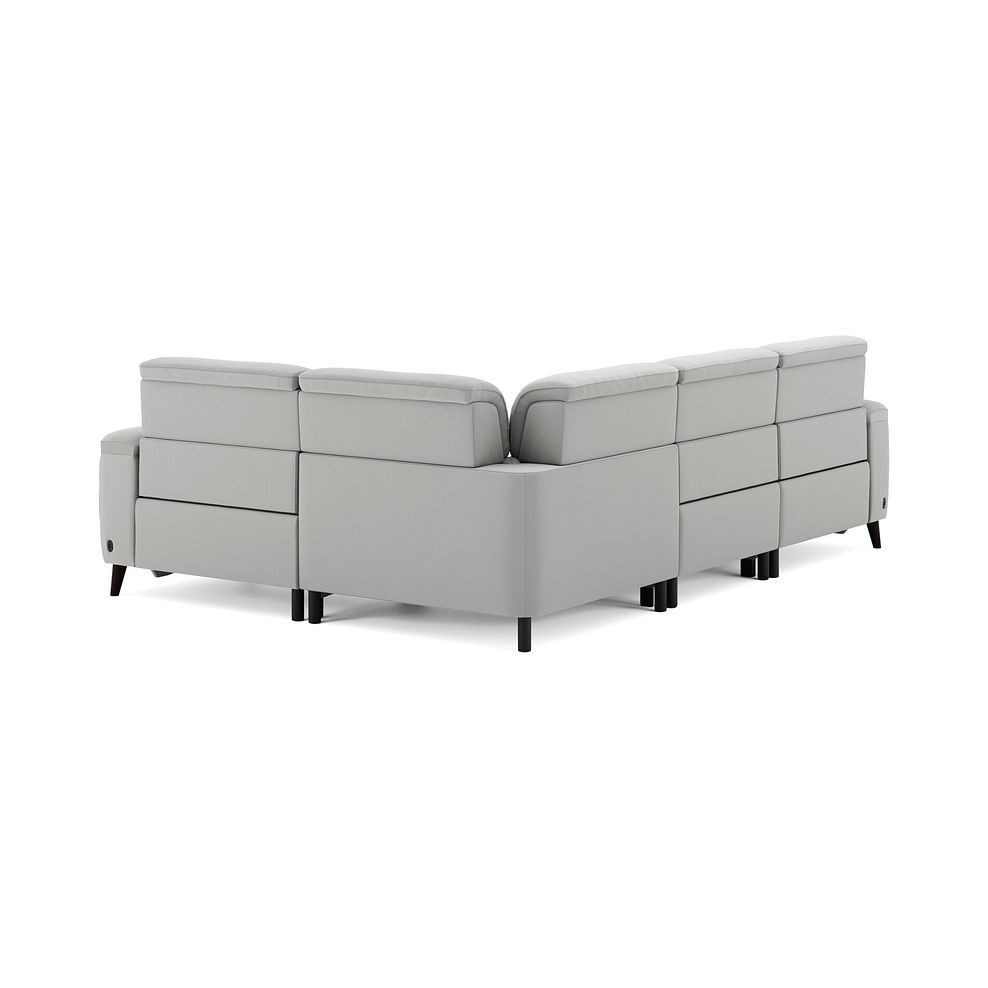 Cassius Left hand Corner Electric Recliner Sofa with Adjustable Power Headrests in Bella Lead Grey Fabric 5