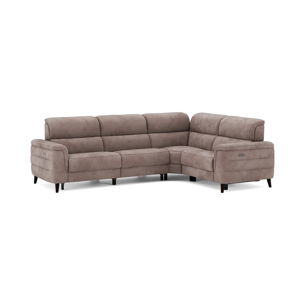 Cassius Left hand Corner Electric Recliner Sofa with Adjustable Power Headrests in Dexter Nutmeg Fabric 2