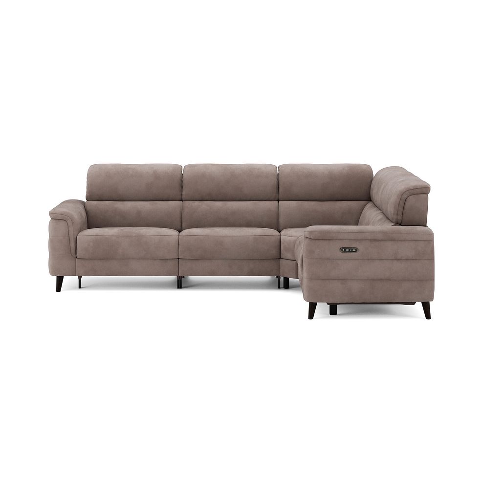 Cassius Left hand Corner Electric Recliner Sofa with Adjustable Power Headrests in Dexter Nutmeg Fabric 4