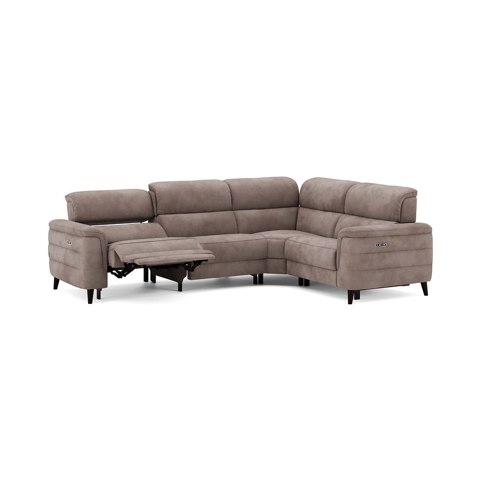 Cassius Left hand Corner Electric Recliner Sofa with Adjustable Power Headrests in Dexter Nutmeg Fabric 3
