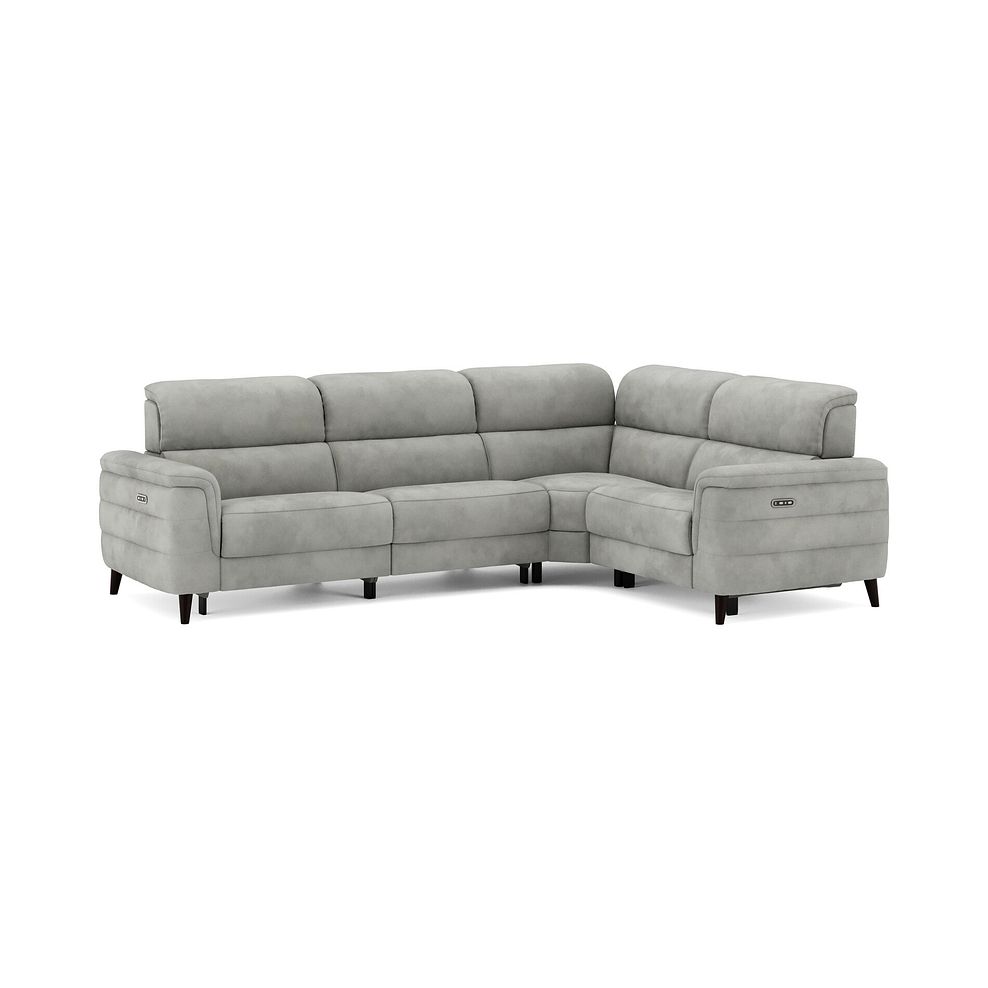 Cassius Left hand Corner Electric Recliner Sofa with Adjustable Power Headrests in Dexter Stone Fabric 2