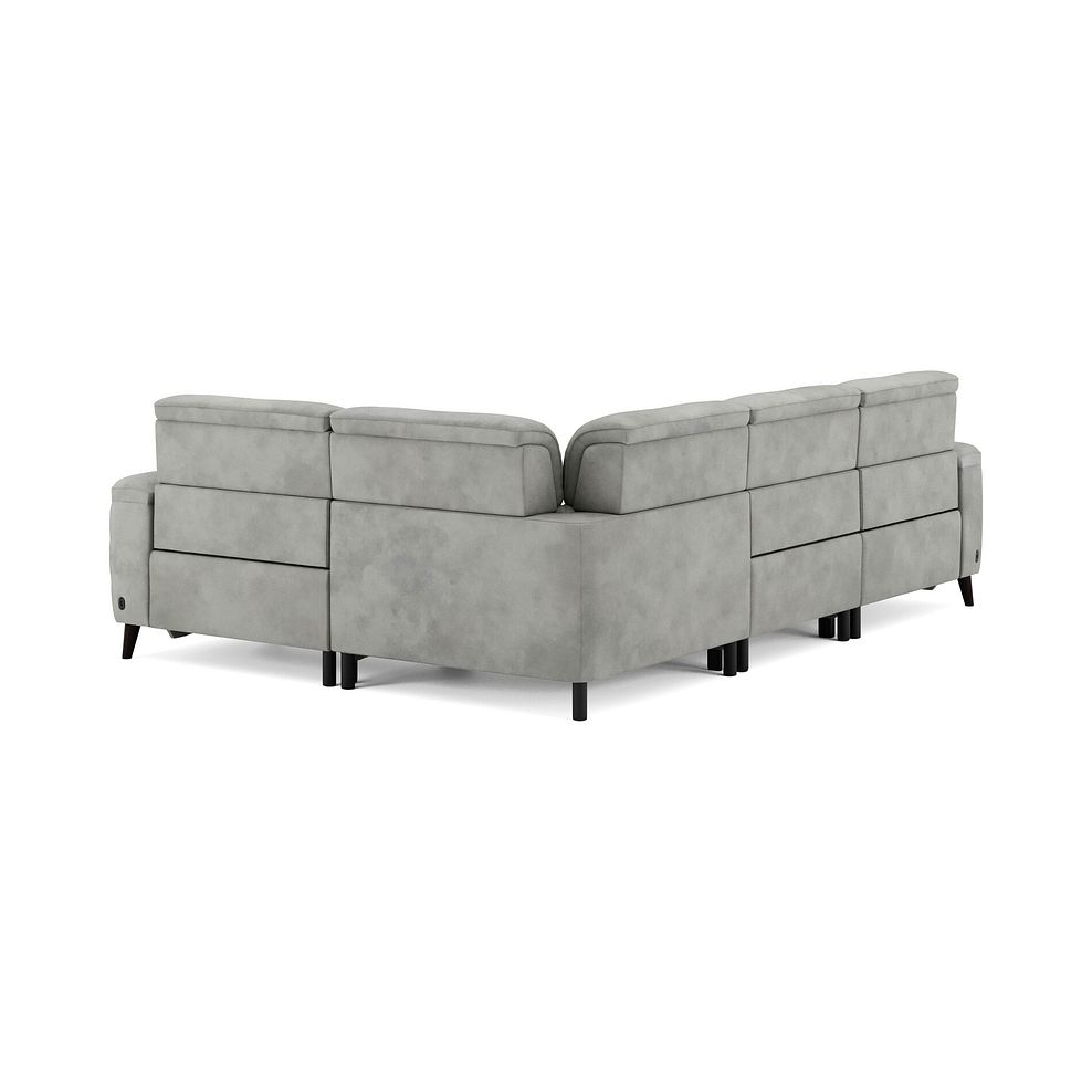 Cassius Left hand Corner Electric Recliner Sofa with Adjustable Power Headrests in Dexter Stone Fabric 6
