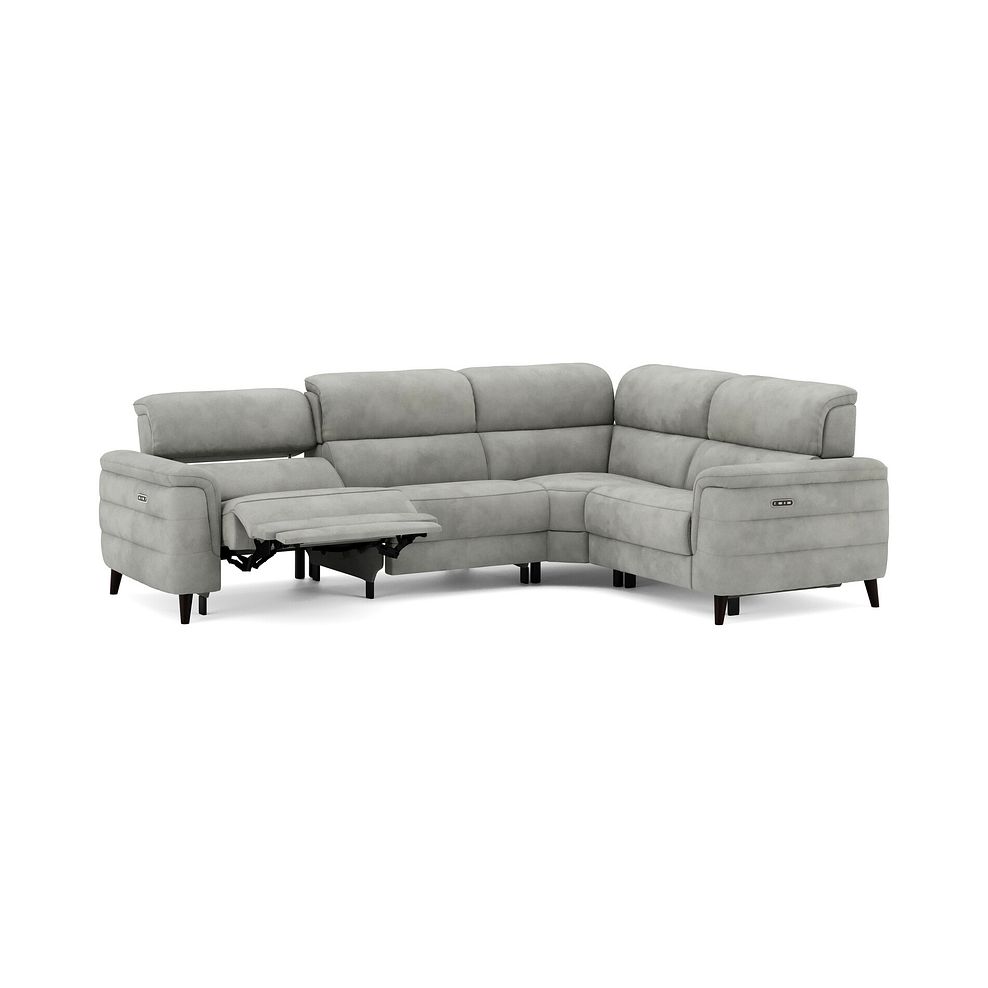 Cassius Left hand Corner Electric Recliner Sofa with Adjustable Power Headrests in Dexter Stone Fabric 3