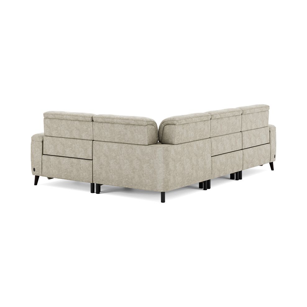 Cassius Left hand Corner Electric Recliner Sofa with Adjustable Power Headrests in Marble Cream Fabric 6