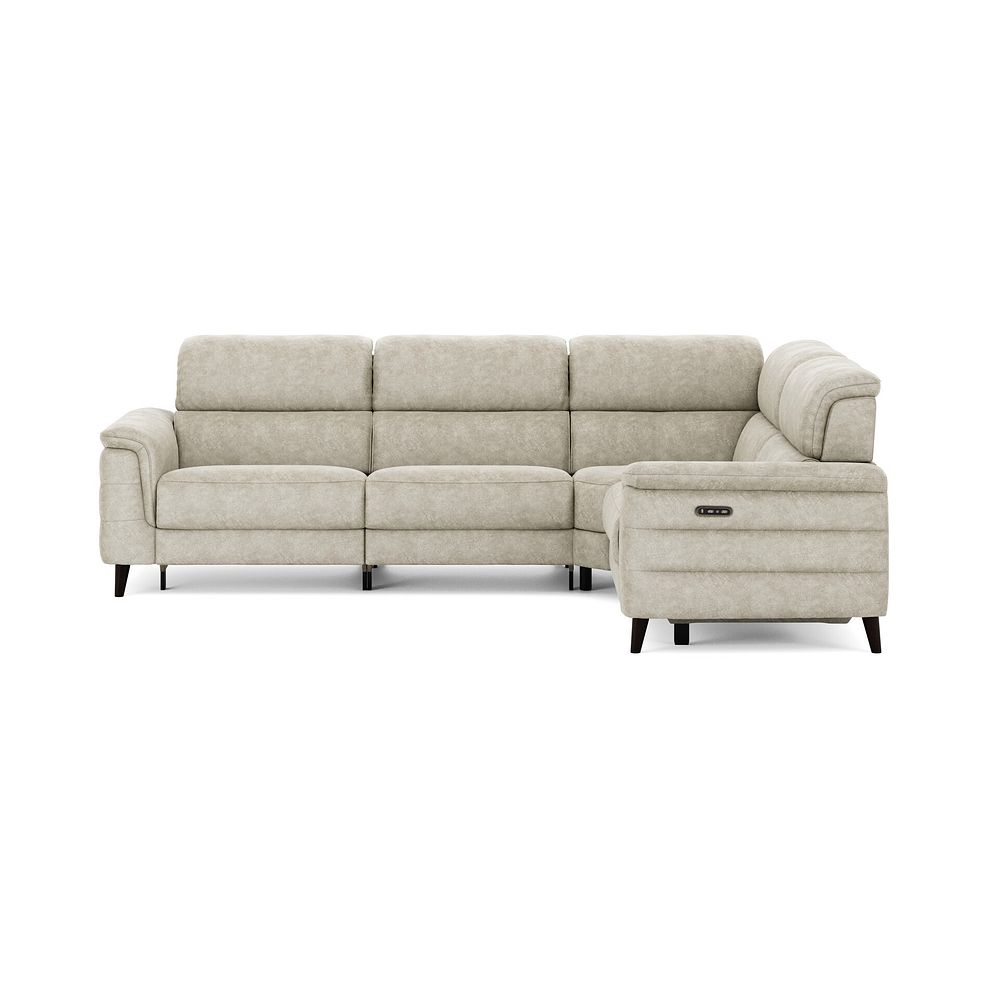 Cassius Left hand Corner Electric Recliner Sofa with Adjustable Power Headrests in Marble Cream Fabric 4