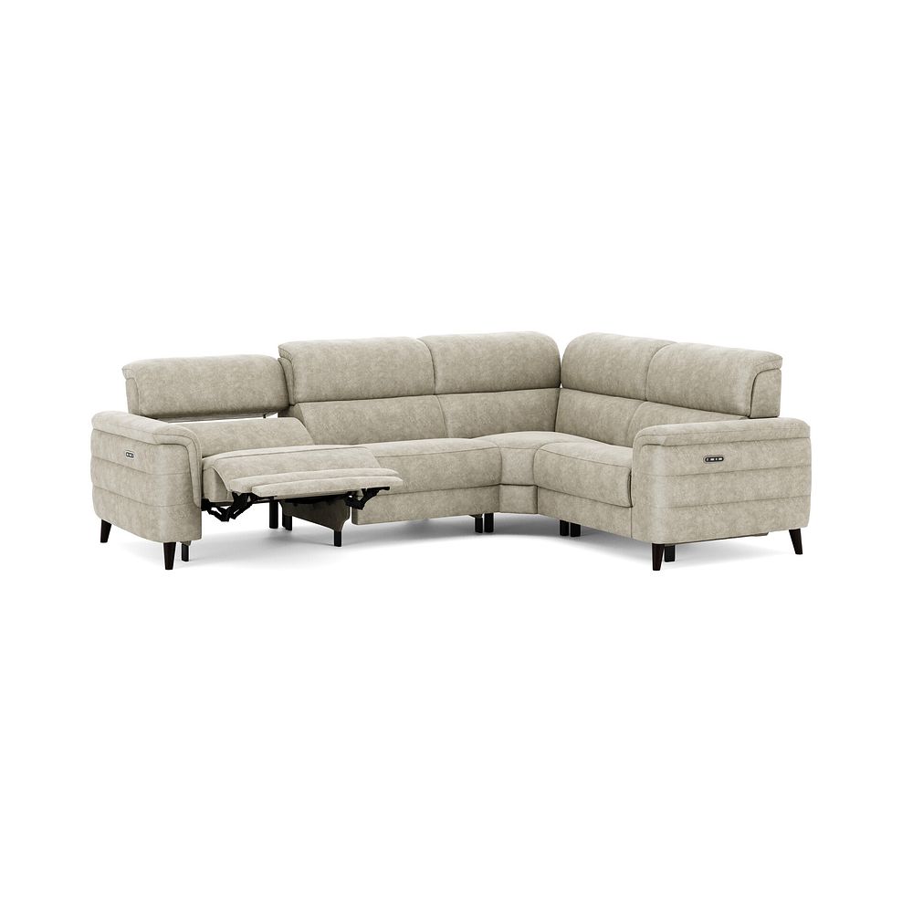 Cassius Left hand Corner Electric Recliner Sofa with Adjustable Power Headrests in Marble Cream Fabric 3