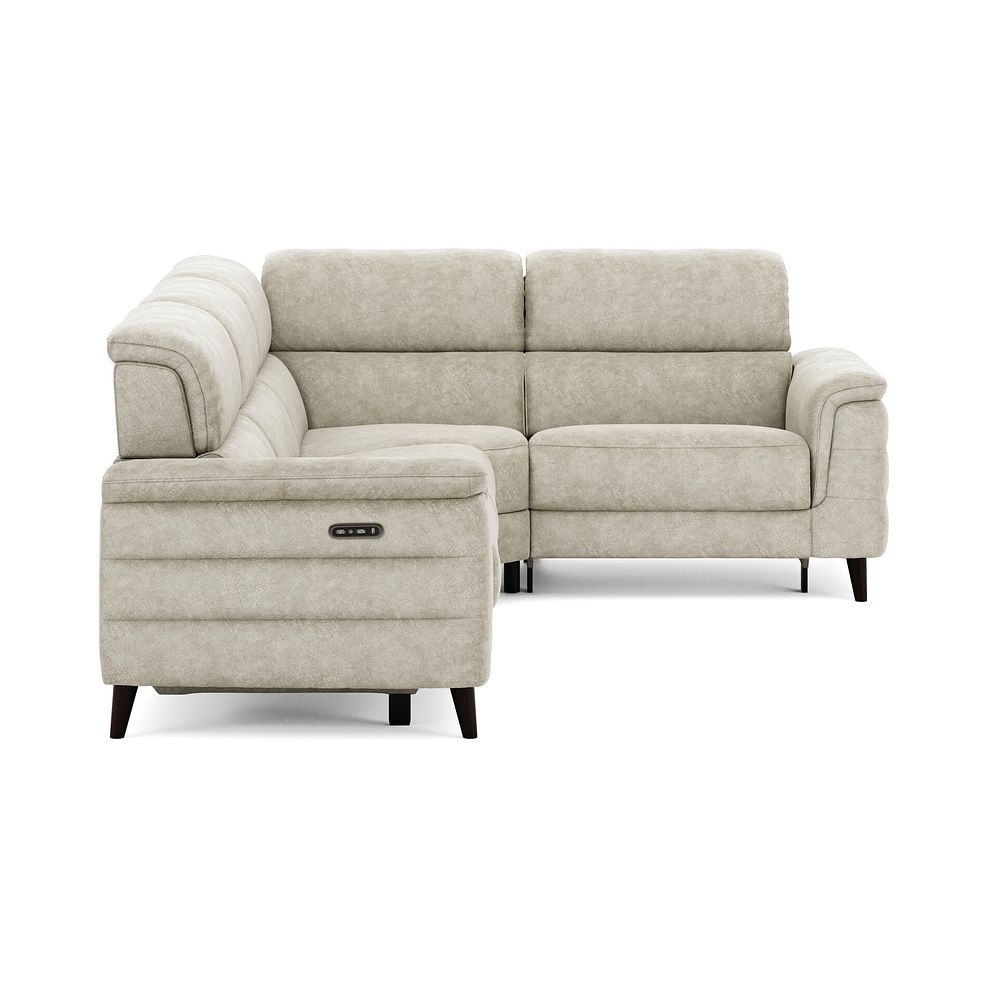 Cassius Left hand Corner Electric Recliner Sofa with Adjustable Power Headrests in Marble Cream Fabric 5