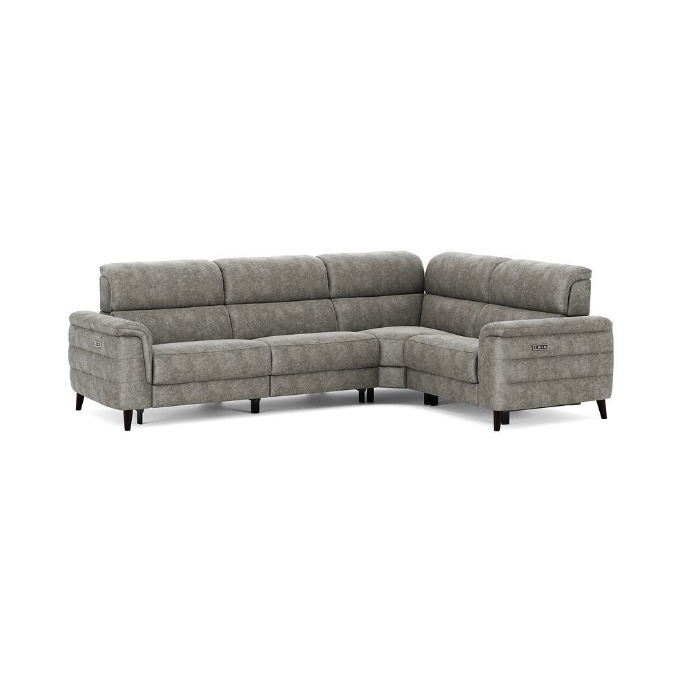 Cassius Left hand Corner Electric Recliner Sofa with Adjustable Power Headrests in Marble Mink Fabric 2