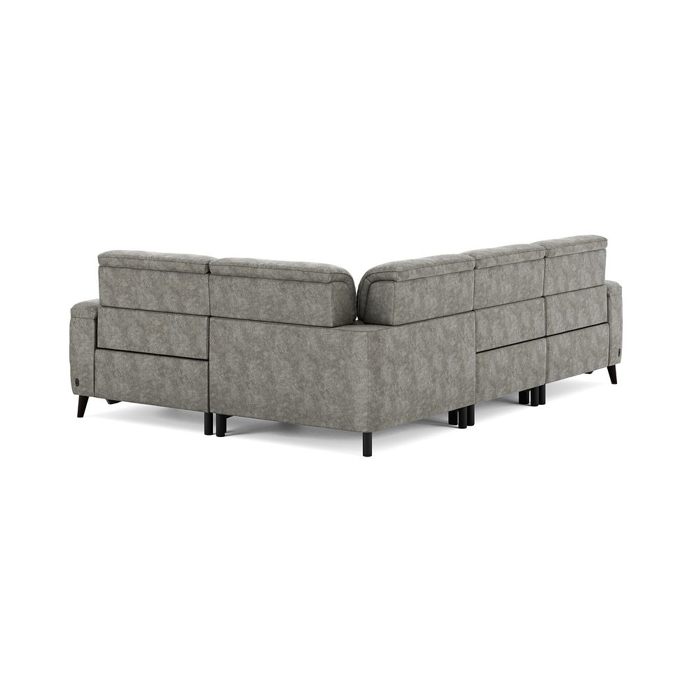 Cassius Left hand Corner Electric Recliner Sofa with Adjustable Power Headrests in Marble Mink Fabric 6
