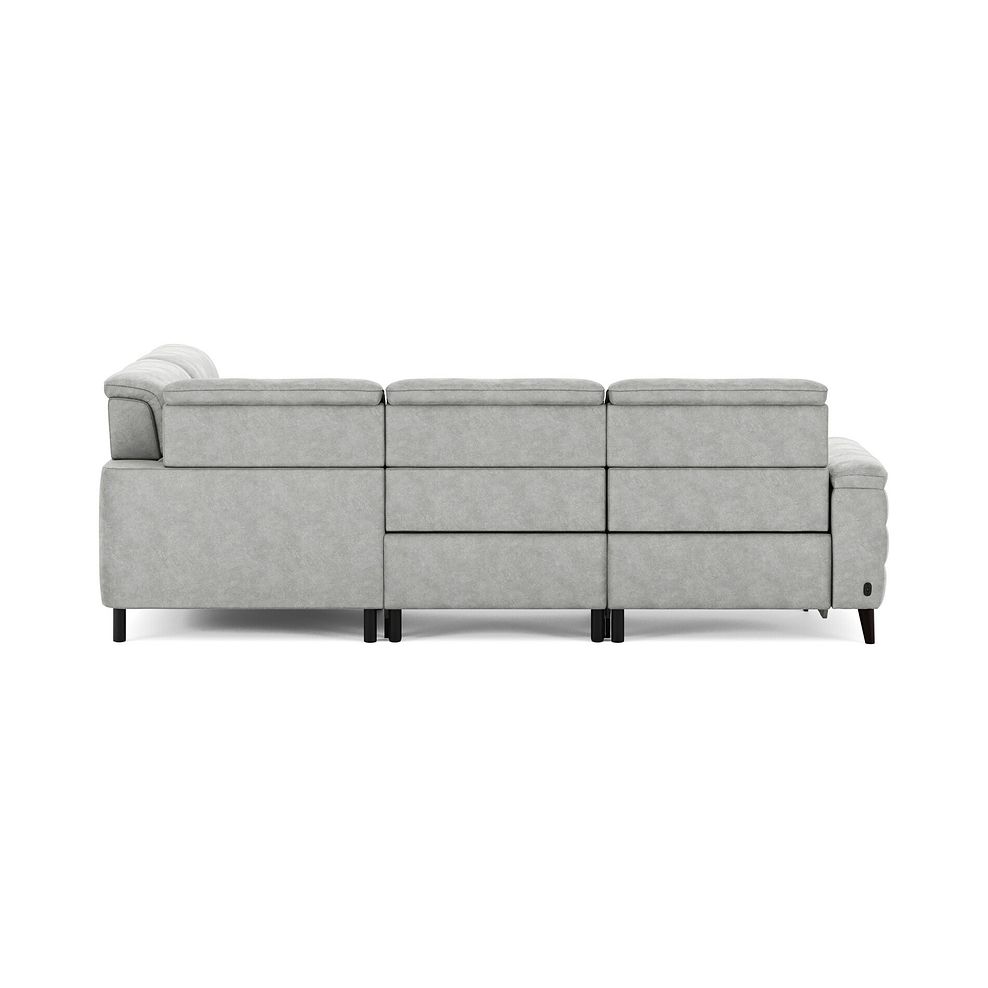 Cassius Left hand Corner Electric Recliner Sofa with Adjustable Power Headrests in Marble Silver Fabric 7