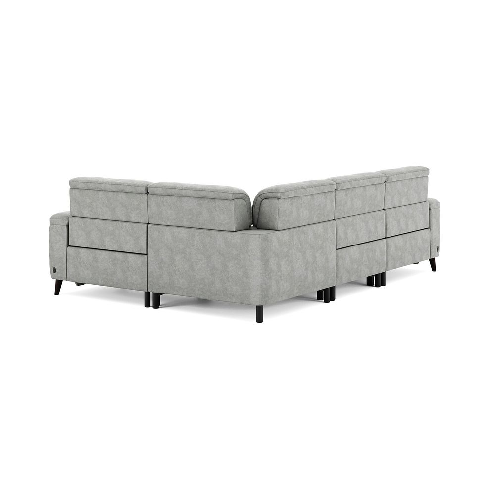 Cassius Left hand Corner Electric Recliner Sofa with Adjustable Power Headrests in Marble Silver Fabric 6