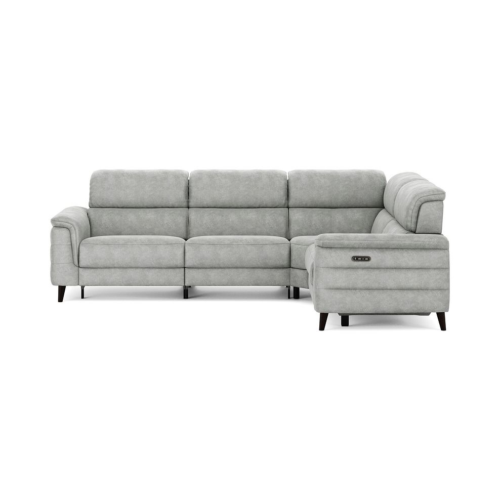Cassius Left hand Corner Electric Recliner Sofa with Adjustable Power Headrests in Marble Silver Fabric 4