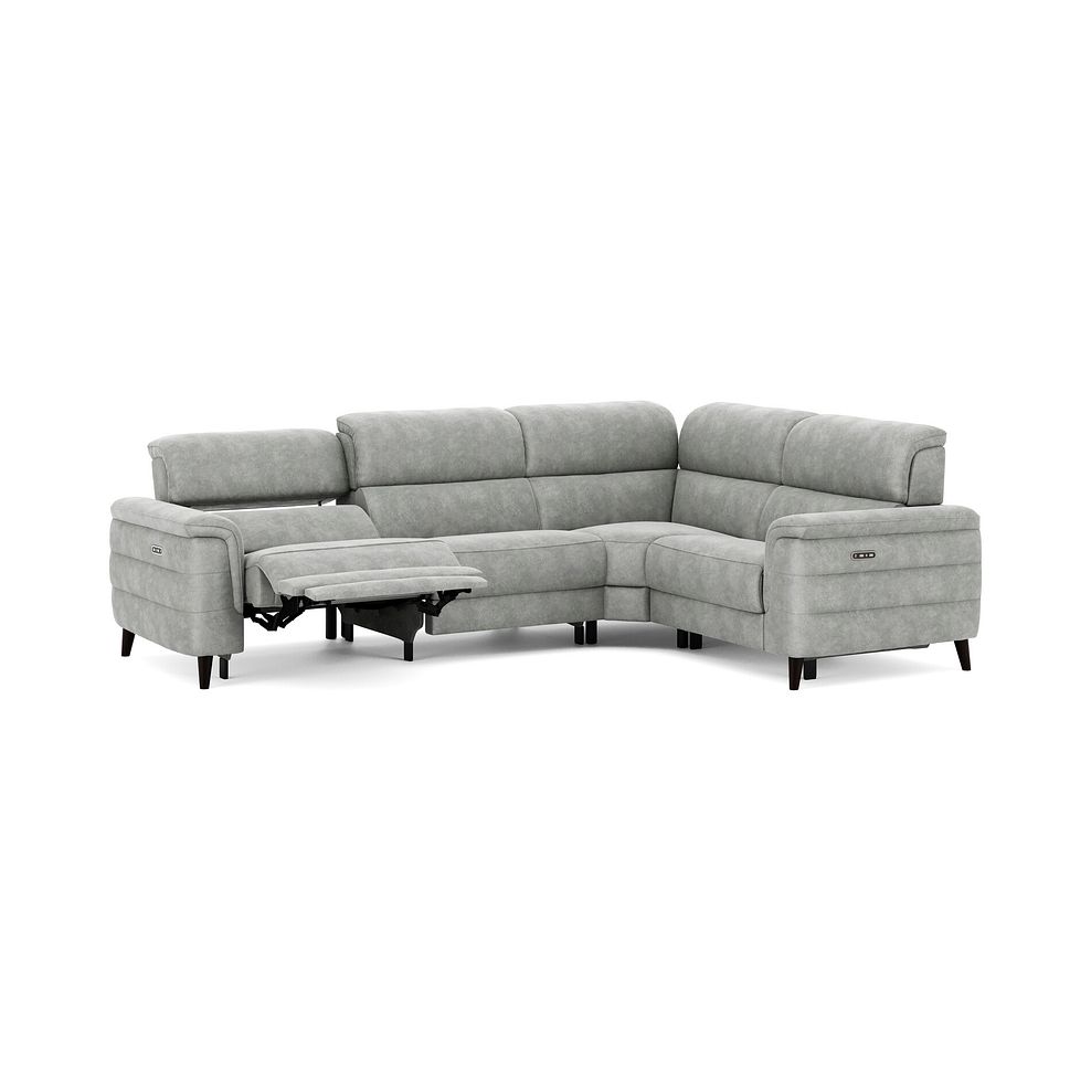 Cassius Left hand Corner Electric Recliner Sofa with Adjustable Power Headrests in Marble Silver Fabric 3