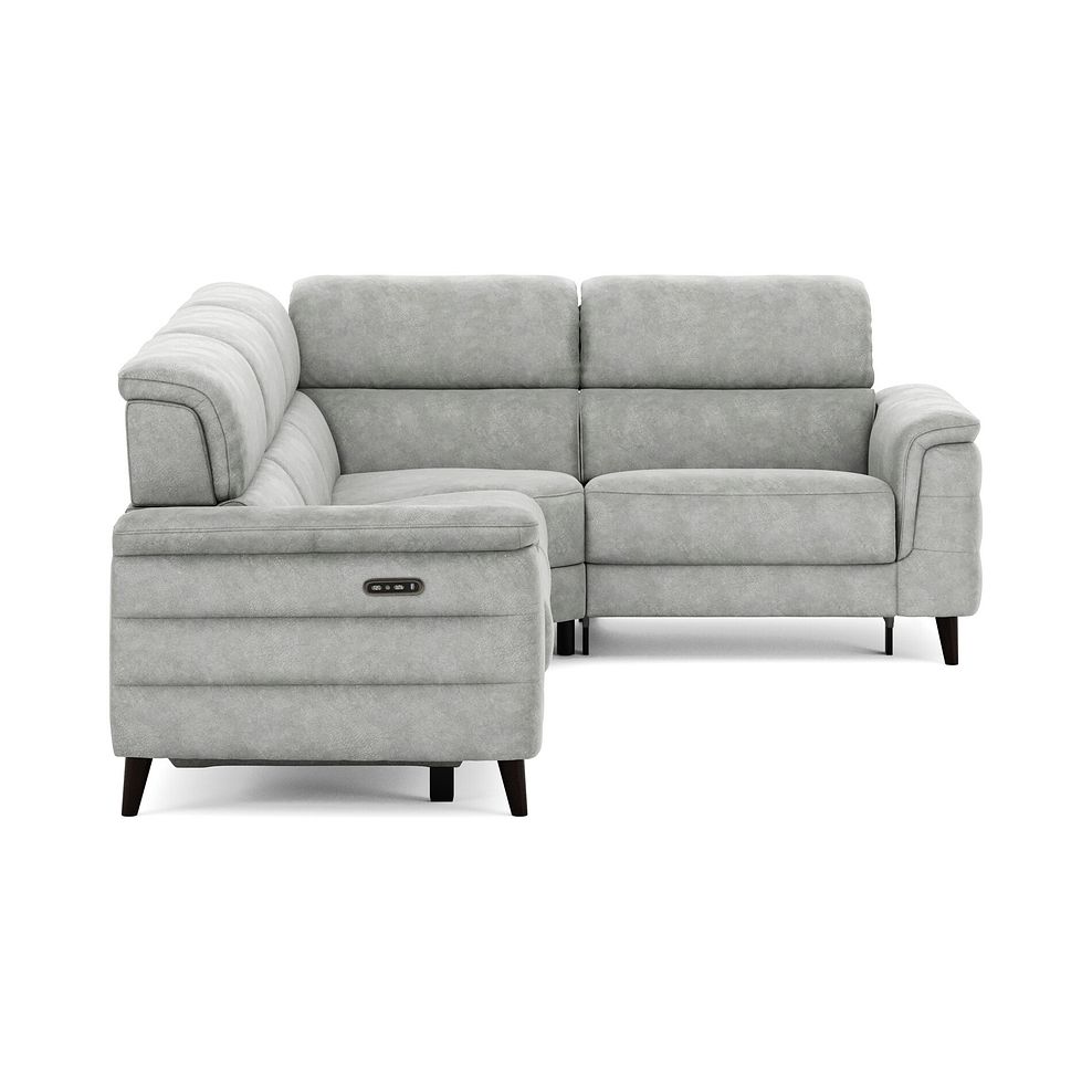 Cassius Left hand Corner Electric Recliner Sofa with Adjustable Power Headrests in Marble Silver Fabric 5