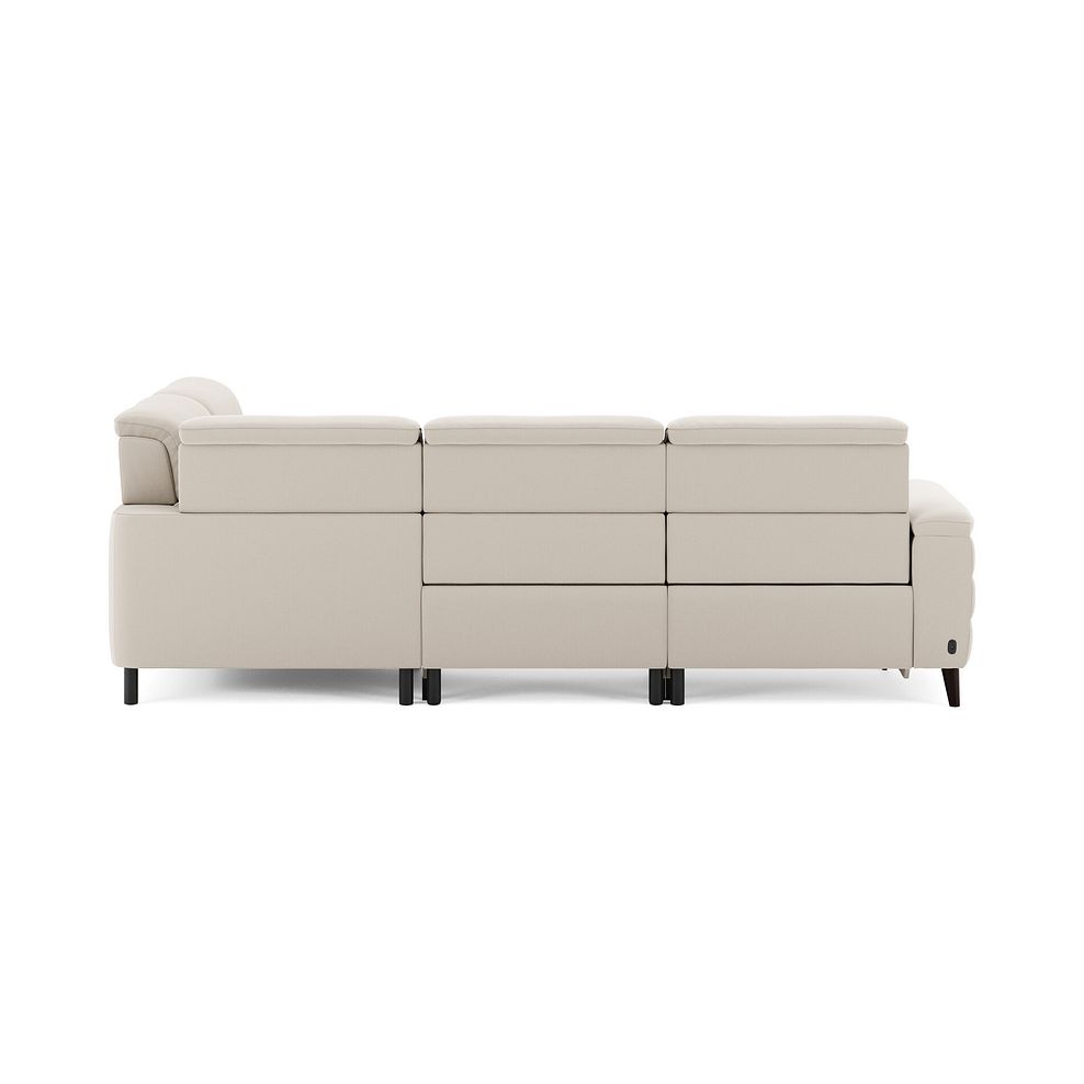Cassius Left hand Corner Electric Recliner Sofa with Storage Chaise and Power Headrests in Bella Barley White Fabric 7