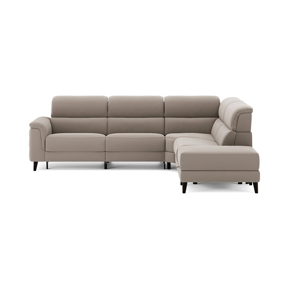 Cassius Left hand Corner Electric Recliner Sofa with Storage Chaise and Power Headrests in Bella Latte Fabric 4