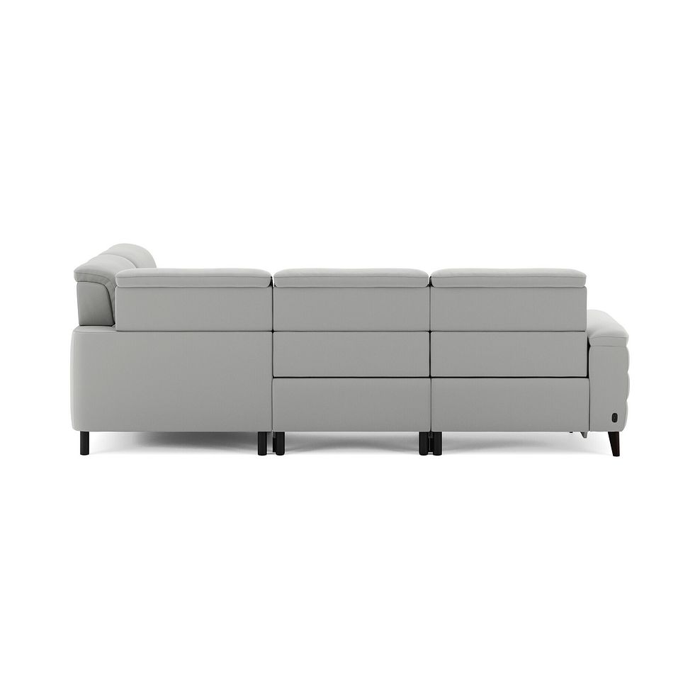 Cassius Left hand Corner Electric Recliner Sofa with Storage Chaise and Power Headrests in Bella Lead Grey Fabric 7