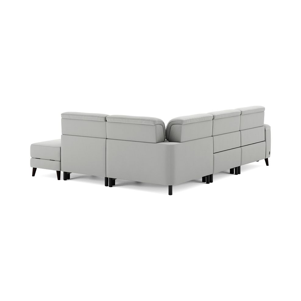 Cassius Left hand Corner Electric Recliner Sofa with Storage Chaise and Power Headrests in Bella Lead Grey Fabric 6
