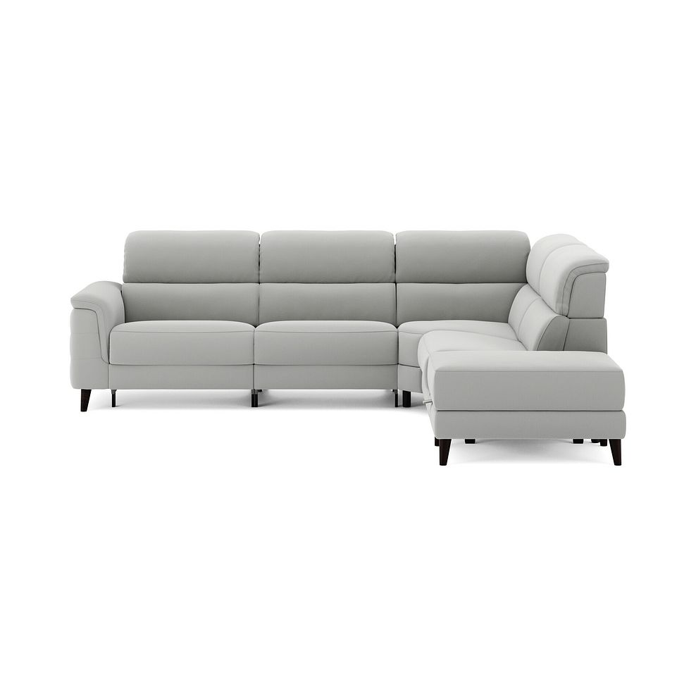 Cassius Left hand Corner Electric Recliner Sofa with Storage Chaise and Power Headrests in Bella Lead Grey Fabric 4