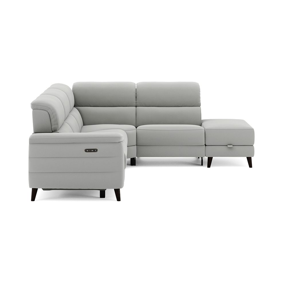 Cassius Left hand Corner Electric Recliner Sofa with Storage Chaise and Power Headrests in Bella Lead Grey Fabric 5