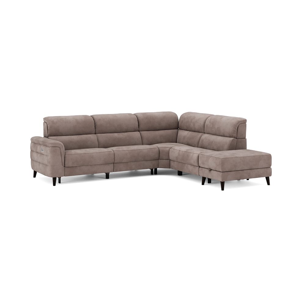 Cassius Left hand Corner Electric Recliner Sofa with Storage Chaise and Power Headrests in Dexter Nutmeg Fabric 2