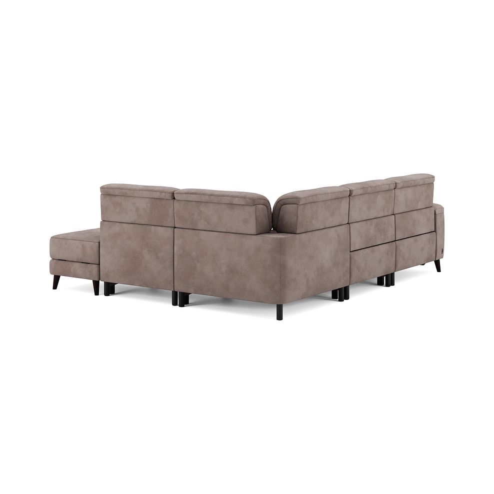 Cassius Left hand Corner Electric Recliner Sofa with Storage Chaise and Power Headrests in Dexter Nutmeg Fabric 6