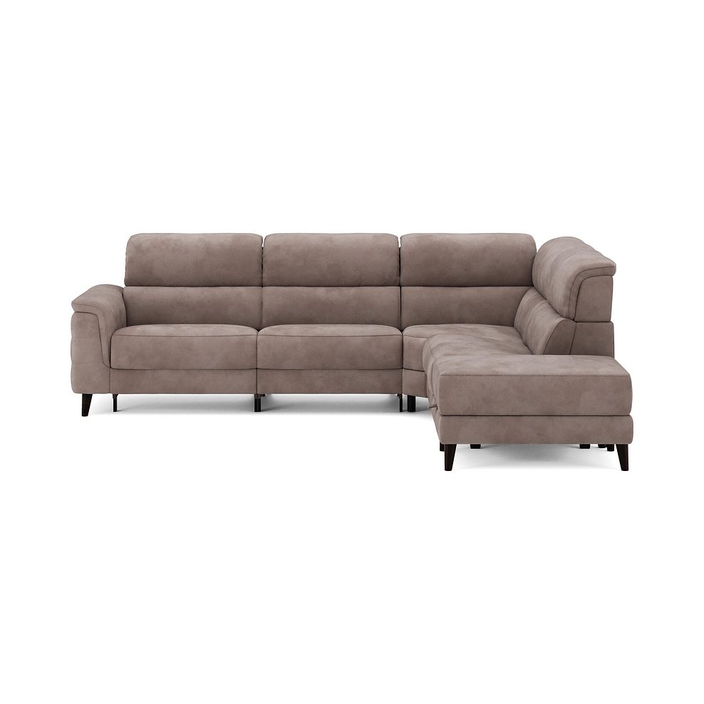 Cassius Left hand Corner Electric Recliner Sofa with Storage Chaise and Power Headrests in Dexter Nutmeg Fabric 4
