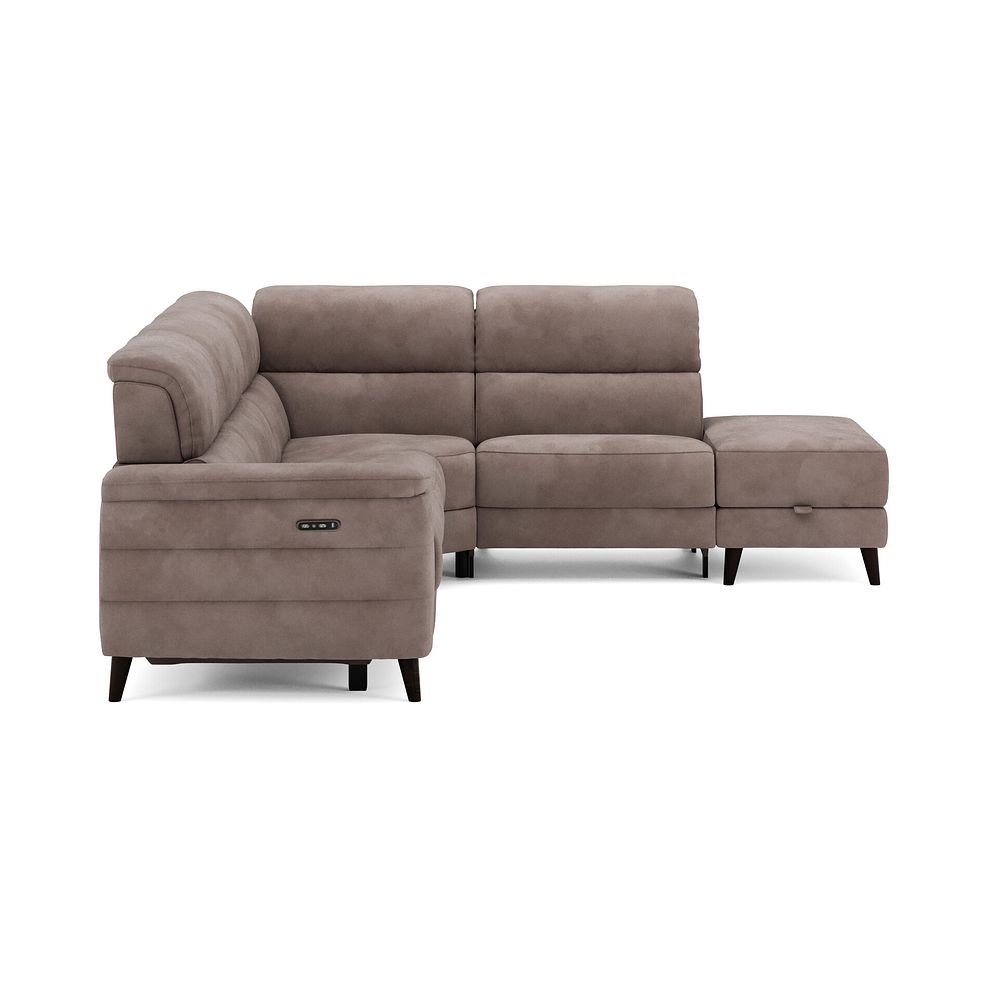 Cassius Left hand Corner Electric Recliner Sofa with Storage Chaise and Power Headrests in Dexter Nutmeg Fabric 5