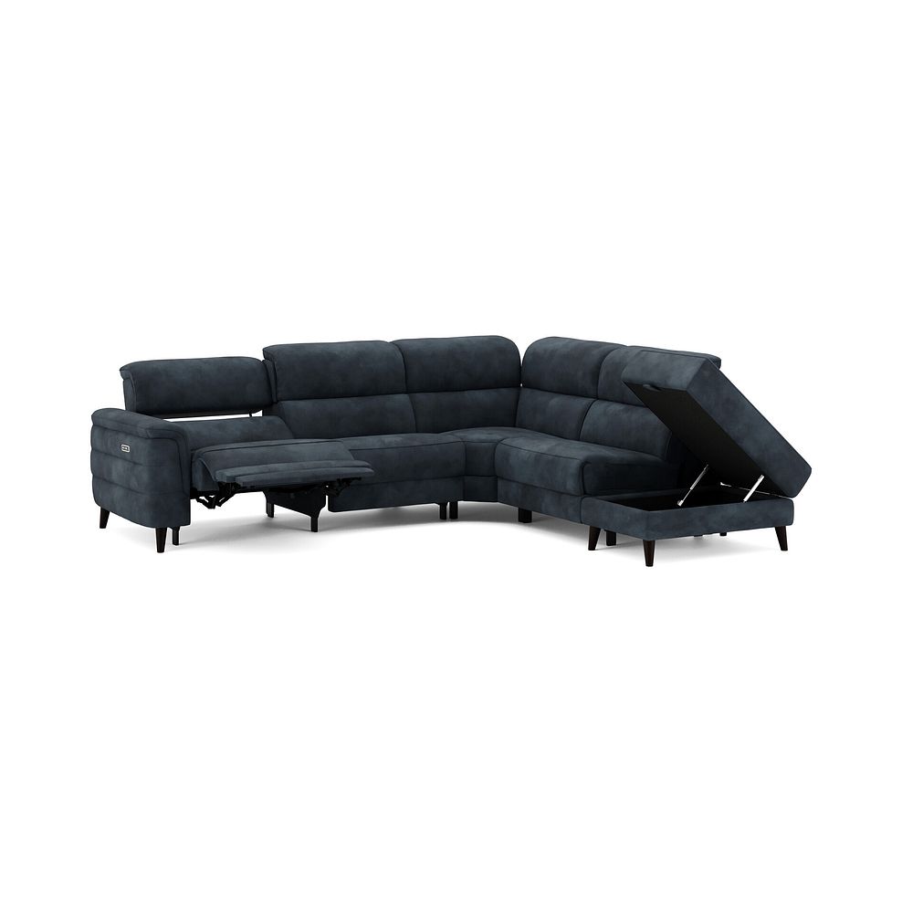 Cassius Left hand Corner Electric Recliner Sofa with Storage Chaise and Power Headrests in Dexter Shadow Fabric 3