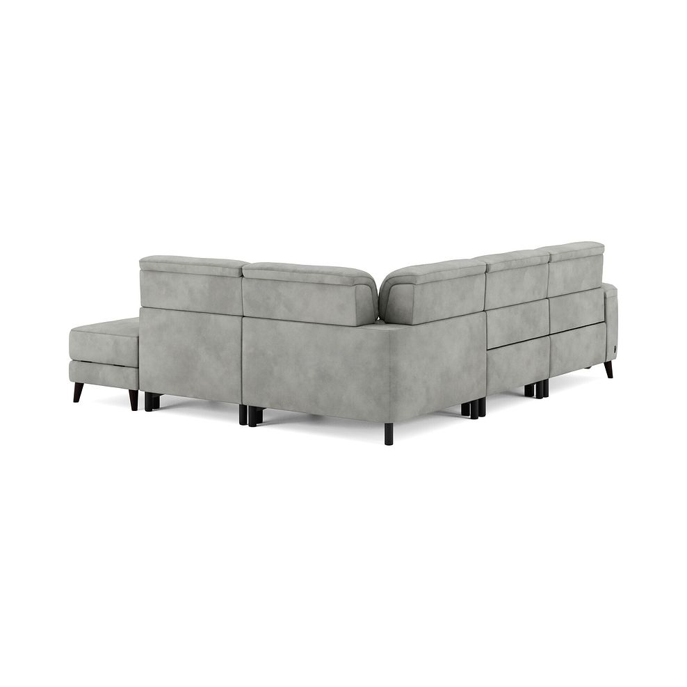 Cassius Left hand Corner Electric Recliner Sofa with Storage Chaise and Power Headrests in Dexter Stone Fabric 6