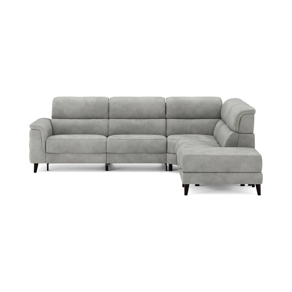 Cassius Left hand Corner Electric Recliner Sofa with Storage Chaise and Power Headrests in Dexter Stone Fabric 4