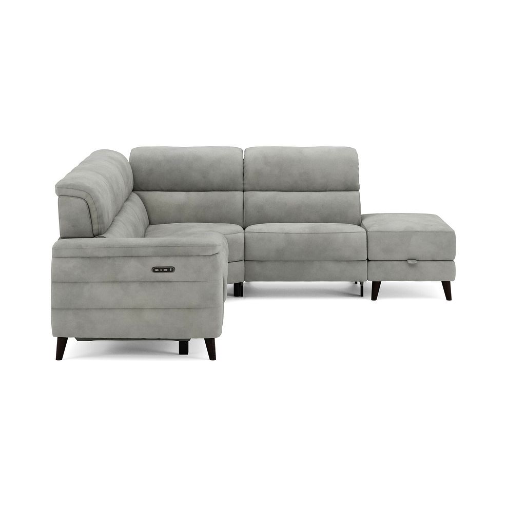 Cassius Left hand Corner Electric Recliner Sofa with Storage Chaise and Power Headrests in Dexter Stone Fabric 5