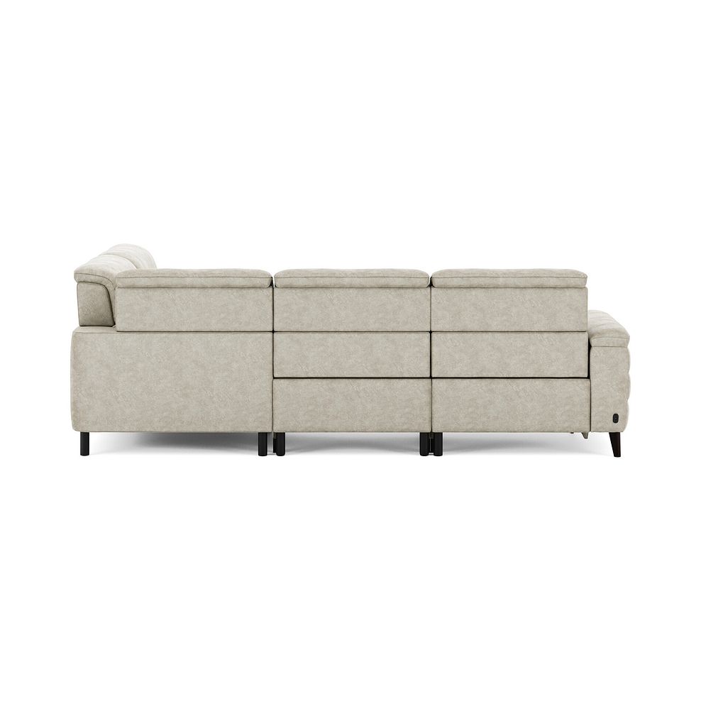 Cassius Left hand Corner Electric Recliner Sofa with Storage Chaise and Power Headrests in Marble Cream Fabric 7