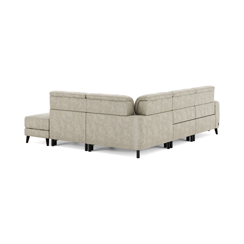 Cassius Left hand Corner Electric Recliner Sofa with Storage Chaise and Power Headrests in Marble Cream Fabric 6