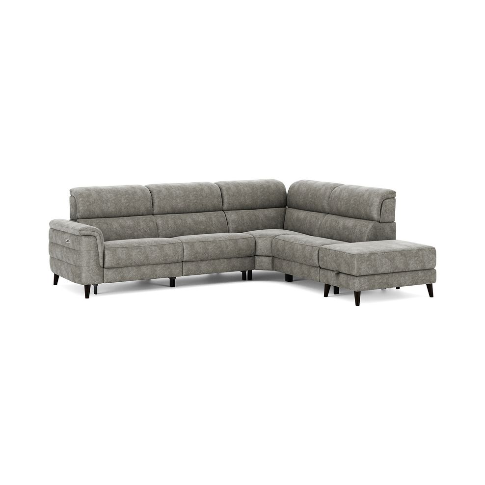 Cassius Left hand Corner Electric Recliner Sofa with Storage Chaise and Power Headrests in Marble Mink Fabric 2