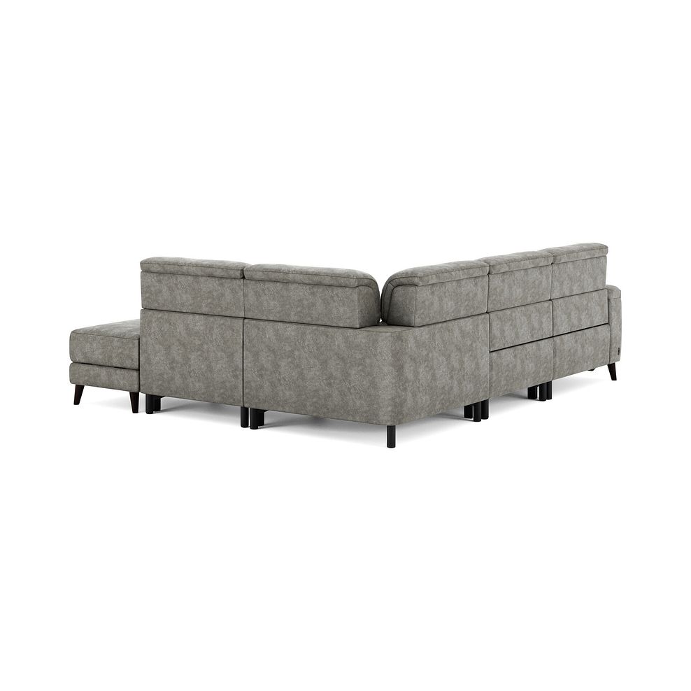 Cassius Left hand Corner Electric Recliner Sofa with Storage Chaise and Power Headrests in Marble Mink Fabric 6