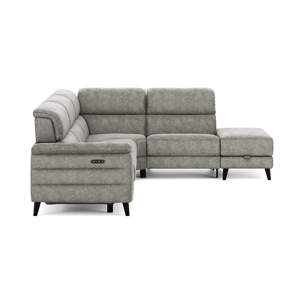 Cassius Left hand Corner Electric Recliner Sofa with Storage Chaise and Power Headrests in Marble Mink Fabric 5
