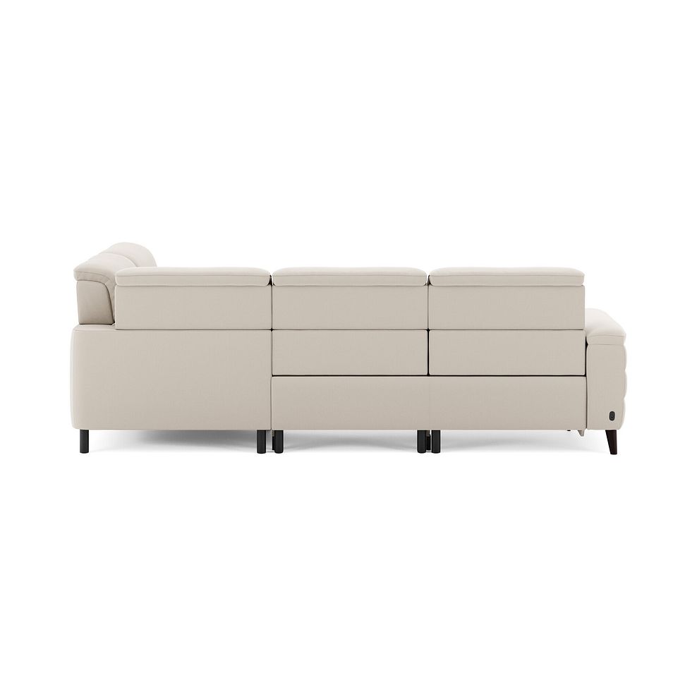 Cassius Left hand Corner Electric Recliner Sofa with Storage Chaise in Bella Barley White Fabric 7