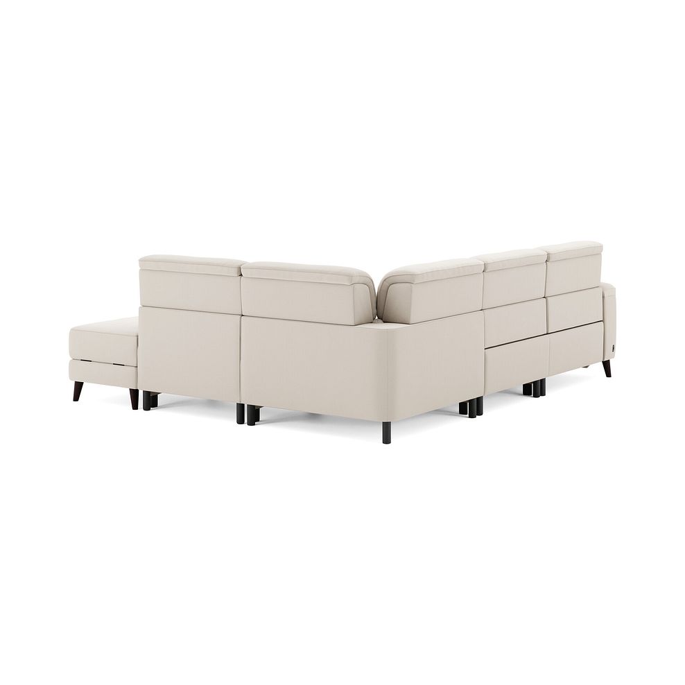 Cassius Left hand Corner Electric Recliner Sofa with Storage Chaise in Bella Barley White Fabric 6
