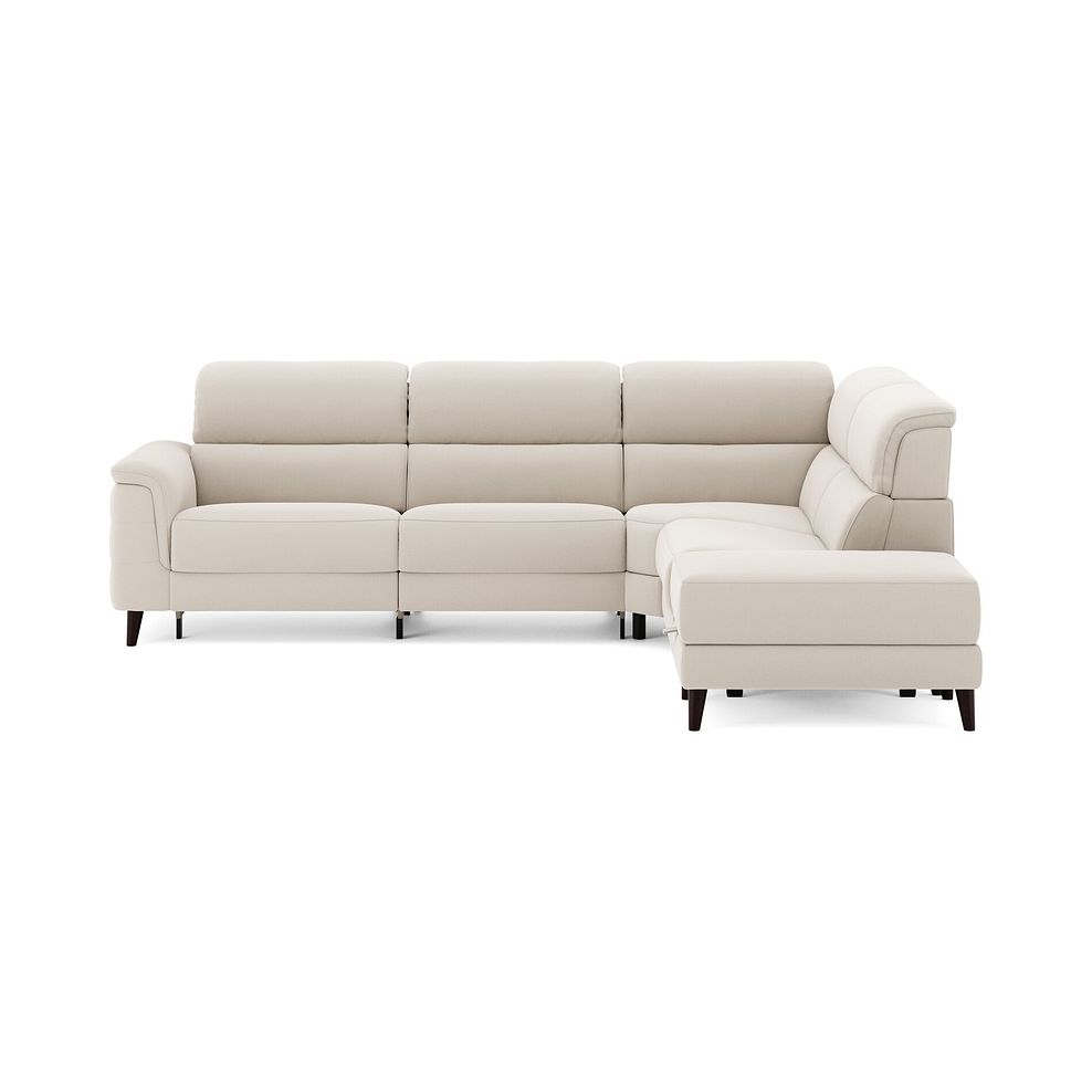 Cassius Left hand Corner Electric Recliner Sofa with Storage Chaise in Bella Barley White Fabric 4