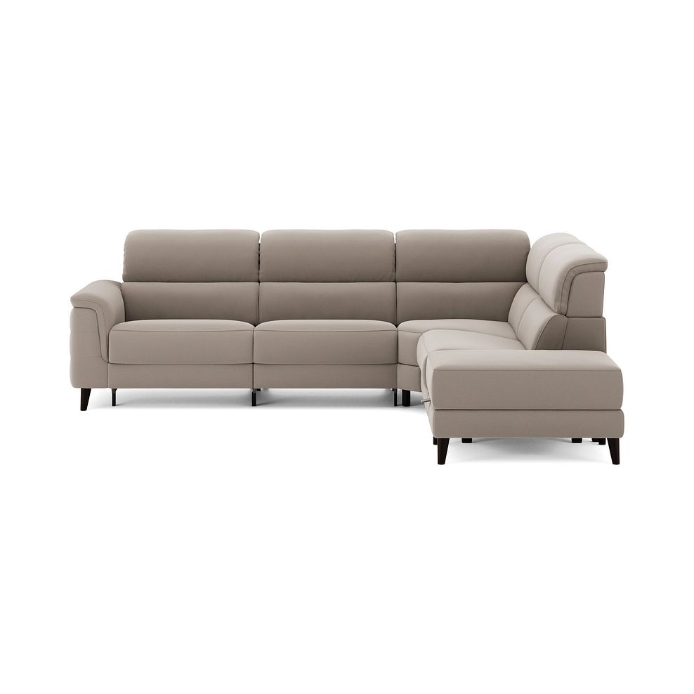 Cassius Left hand Corner Electric Recliner Sofa with Storage Chaise in Bella Latte Fabric 4