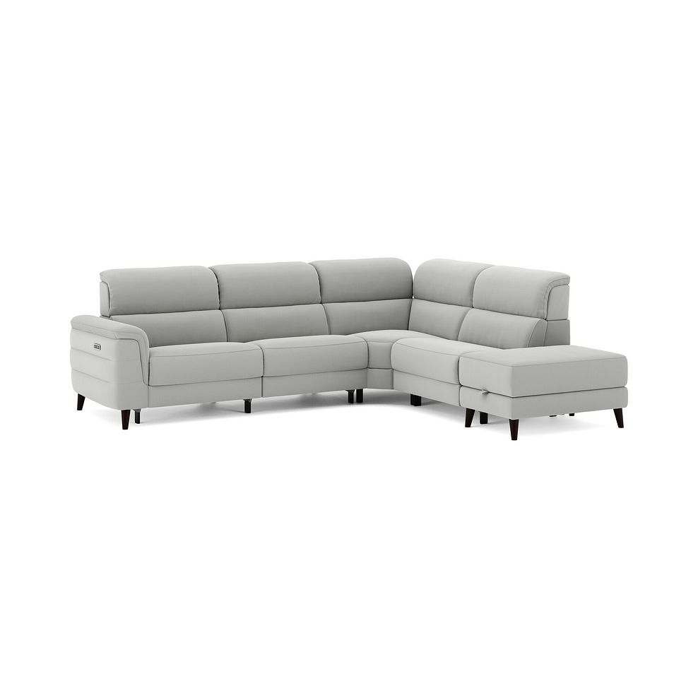 Cassius Left hand Corner Electric Recliner Sofa with Storage Chaise in Bella Lead Grey Fabric 2