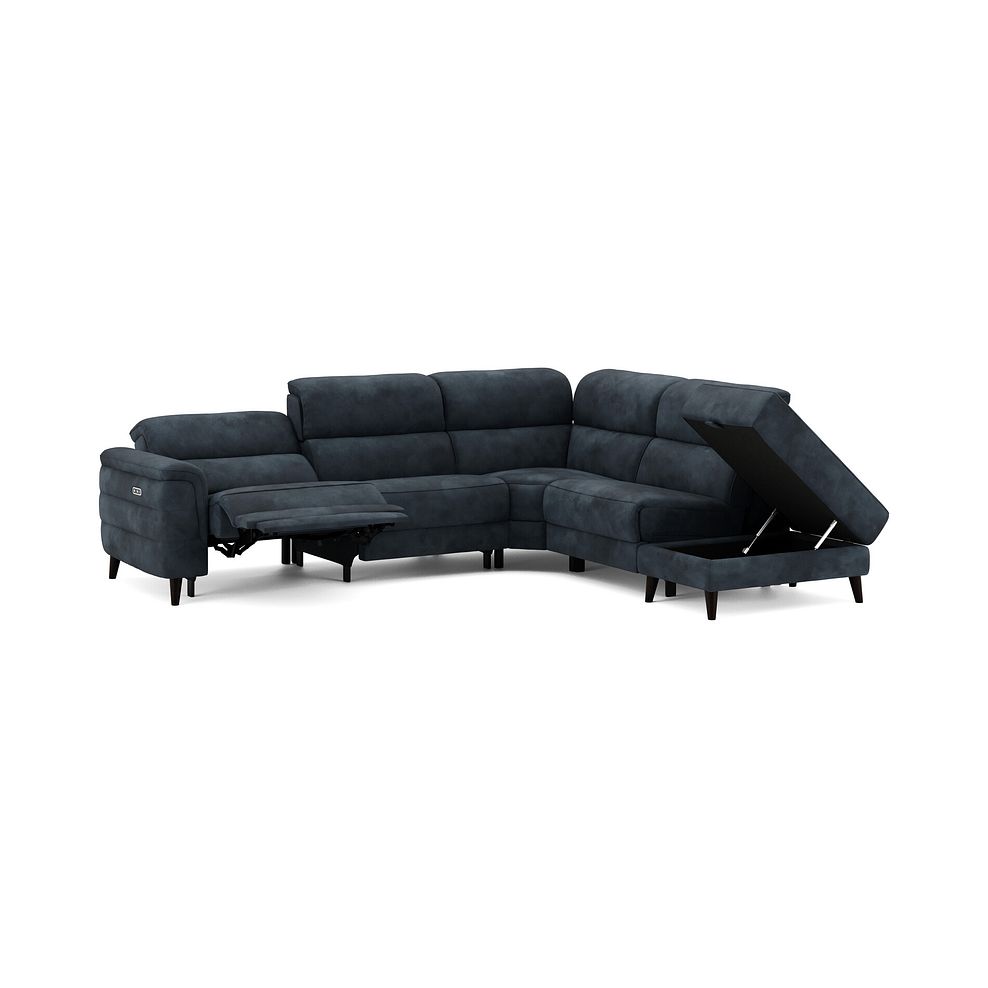 Cassius Left hand Corner Electric Recliner Sofa with Storage Chaise in Dexter Shadow Fabric 3