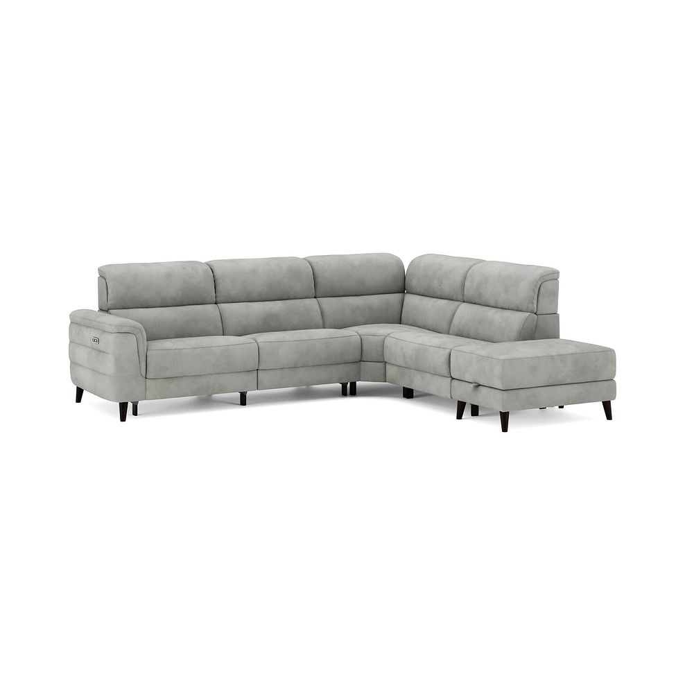 Cassius Left hand Corner Electric Recliner Sofa with Storage Chaise in Dexter Stone Fabric 2