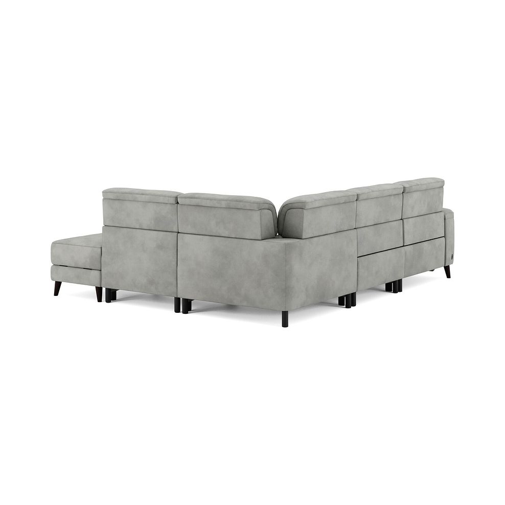 Cassius Left hand Corner Electric Recliner Sofa with Storage Chaise in Dexter Stone Fabric 6