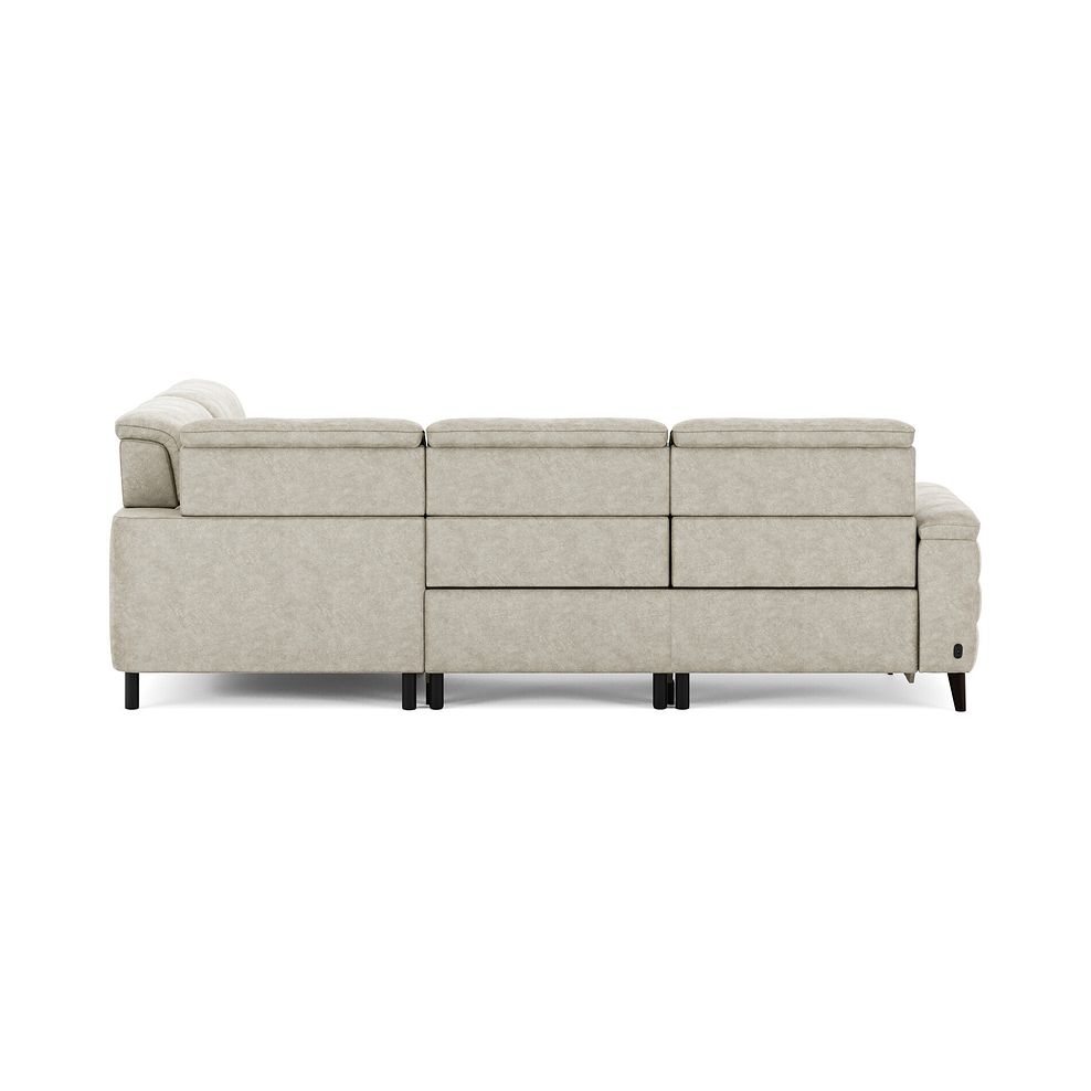 Cassius Left hand Corner Electric Recliner Sofa with Storage Chaise in Marble Cream Fabric 7