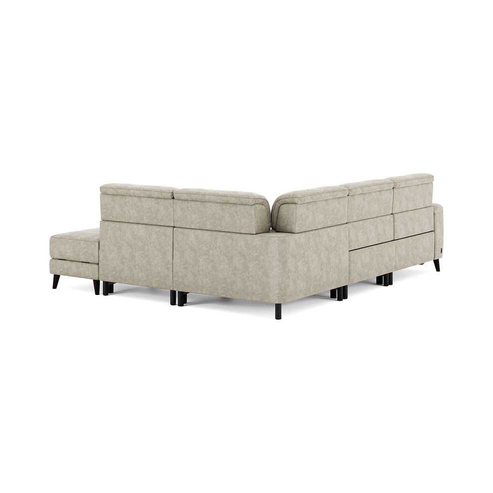 Cassius Left hand Corner Electric Recliner Sofa with Storage Chaise in Marble Cream Fabric 6